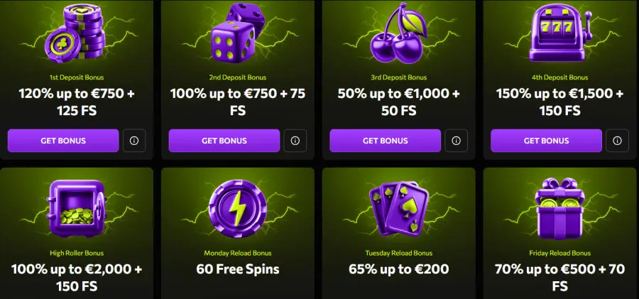 Schermafbeelding van Instasino casino homepage op mobiel apparaat