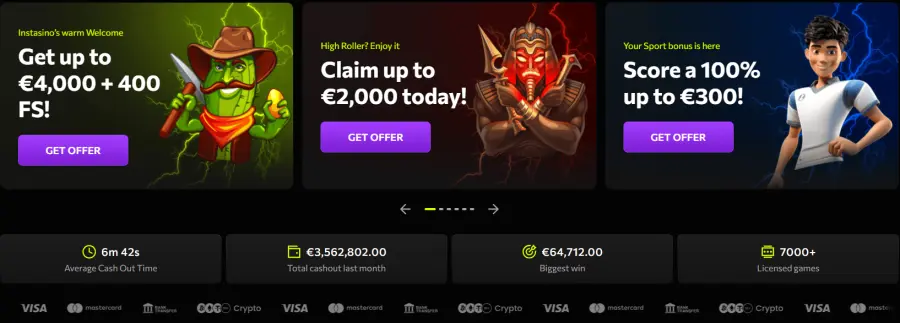 Interface Instasino